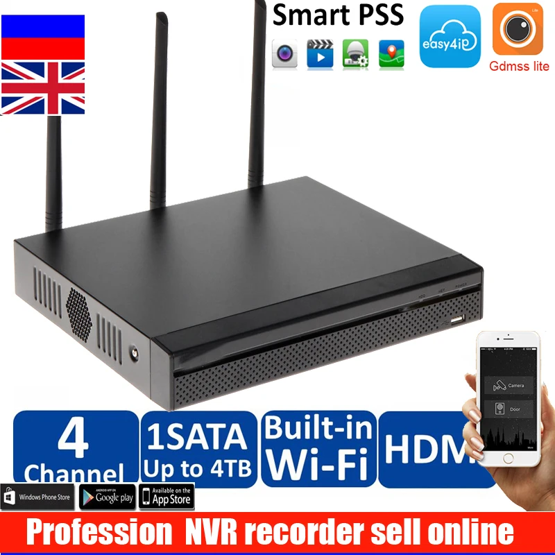 

english 4ch WIFI P2P NVR4104HS-W-S2 for DH wifi wireless IP camera DH wifi wireless nvr DH-NVR4104HS-W-S2