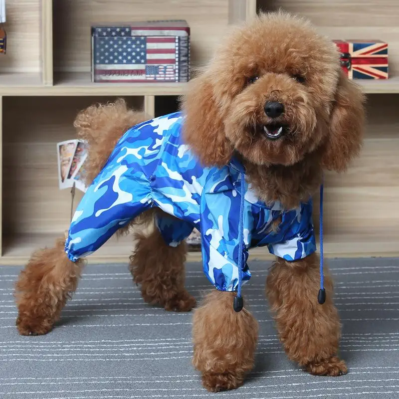Teddy dog raincoat pet waterproof raincoat small dog clothes dog legs poncho Pet Jumpsuit