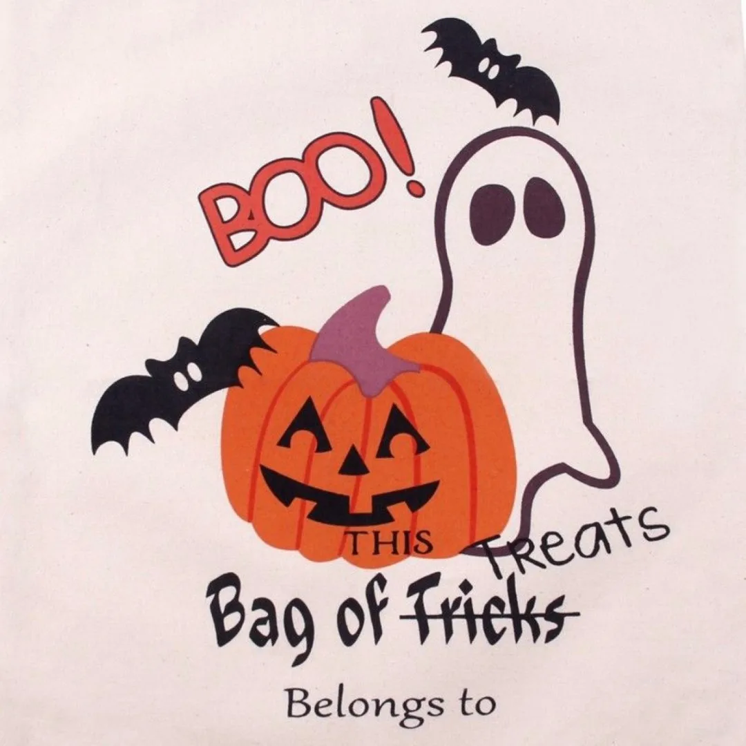 1pc Halloween Pumpkin Spider Canvas Bag Beam Port Drawstring Sack Candy Gift Bag New