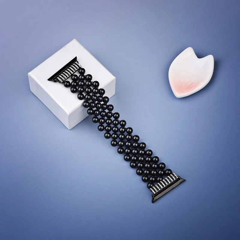 Agate Watch Strap for Apple Watch 38mm 42mm Hematite Bracelet Watch Band for iwatch 3 2 1 Jade Pulseira Feminina Watchband (12)