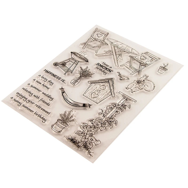 

OOTDTY Hot Sell Table Chair DIY Silicone Clear Stamp Cling Seal Scrapbook Embossing Album Decor