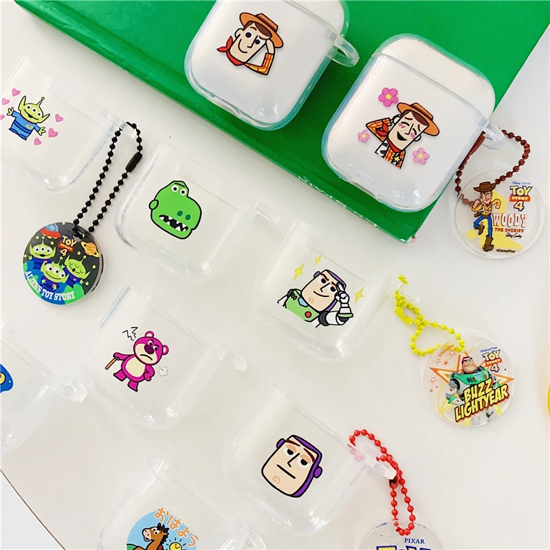 Милая история игрушек мультфильма Buzz Lightyear Woody чехол для наушников Apple Airpods 2 наушники Мягкий силиконовый чехол подвесные аксессуары