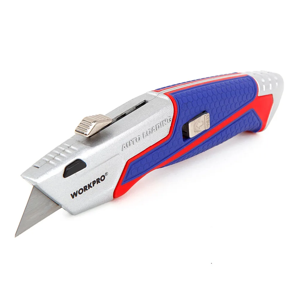 

WORKPRO Retractable Utility Knife Quick-open Aluminum alloy with 5pc SK5 knife