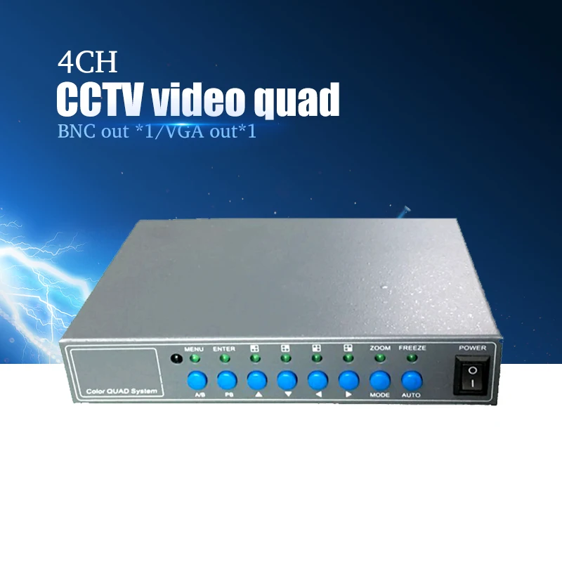 YiiSPO 4CH видео сплиттер высокопроизводительный 4ch CCTV процессор Quad с выходом VGA/BNC и