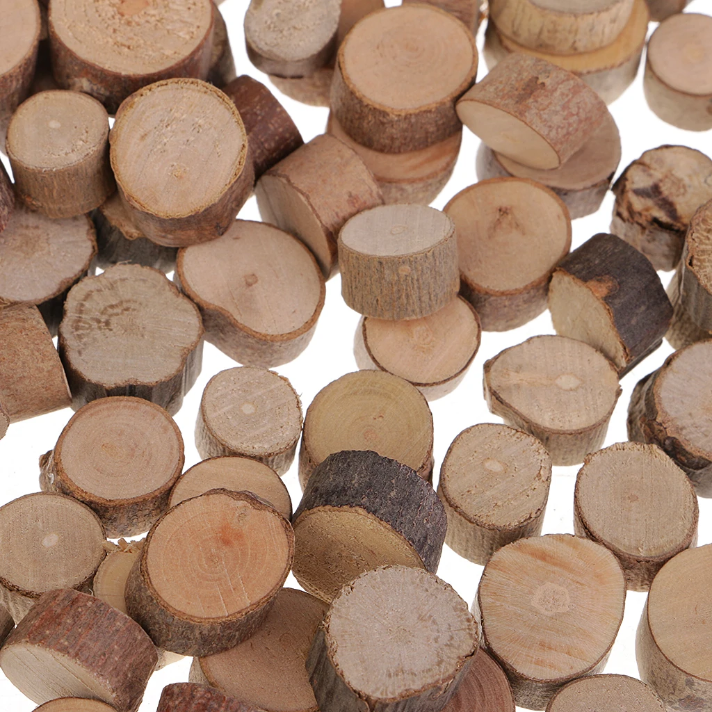 Assorted Sizes Rustic Wood Log Slices Discs Cutout Circle Semicircle Wood Disks Crafts Paint Decor For Wedding DIY Decorations