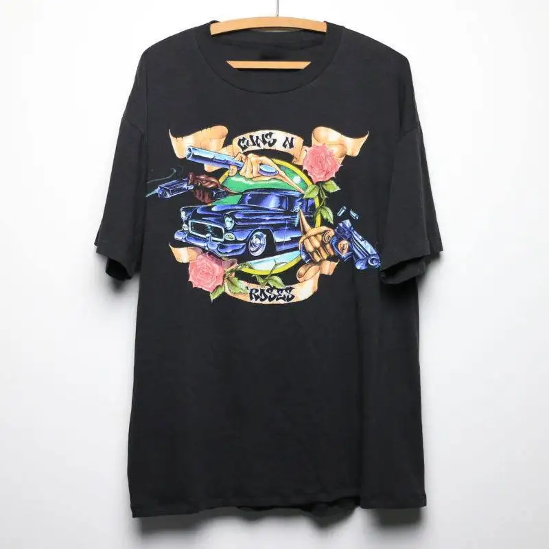 Crazy T Shirts Short Men Hot Rare!! Guns N Roses Live Uzi Suicide O