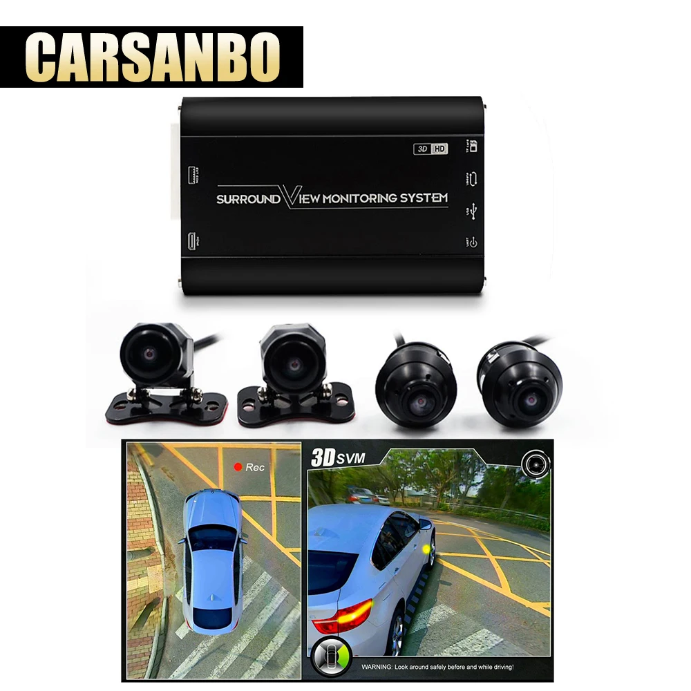 

Newest 360 Degree Surround View Monitoring Panoram System with Front Rear Left Right Camera Bird View Parking Car DVR Universal