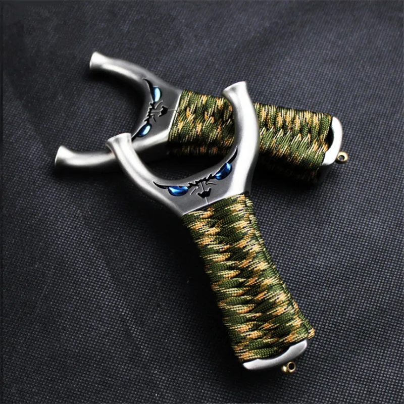 

Hunting Slingshot Stainless Steel Catapult Recurve Handle Devil Eyes with Rubber Band Shooting Bow High Quality Sling Shot New