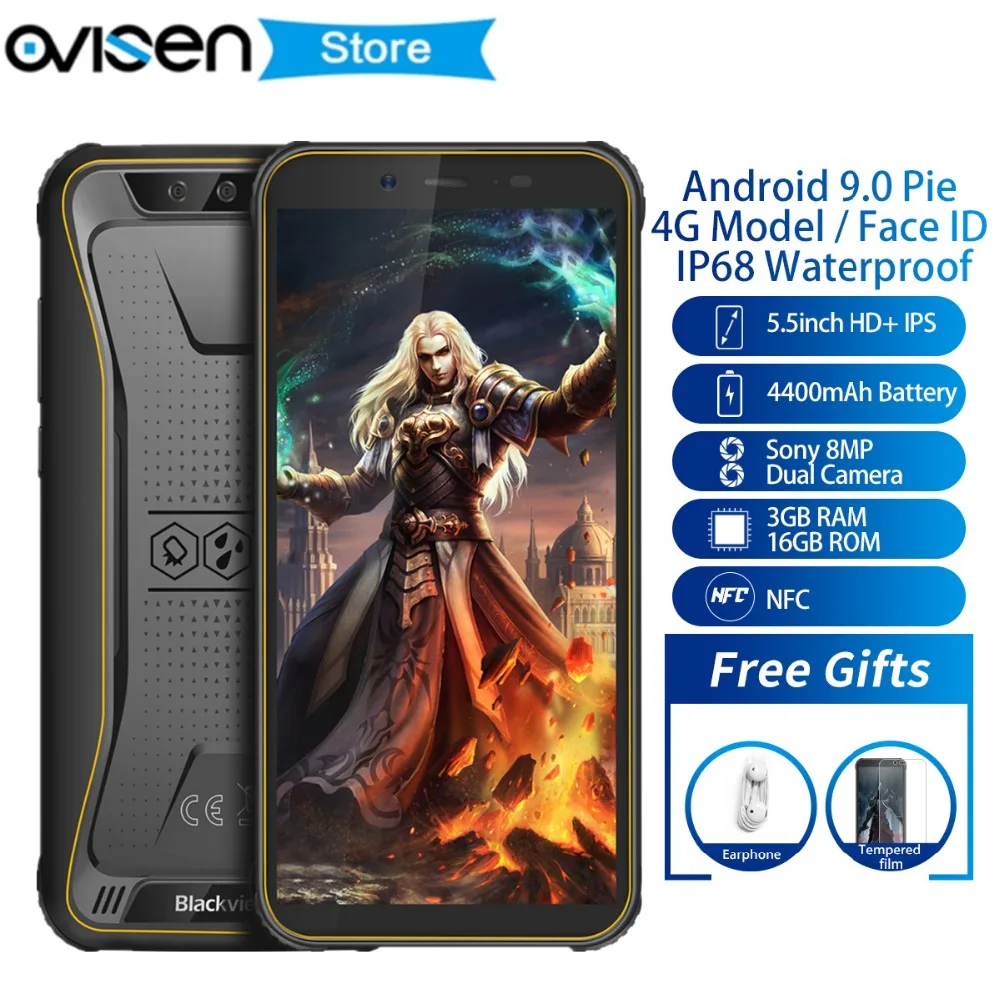 Blackview BV5500 pro смартфон с 5 5-дюймовым дисплеем ОЗУ 3 ГБ ПЗУ 16 4400 мАч Android 9 0 Pie NFC |
