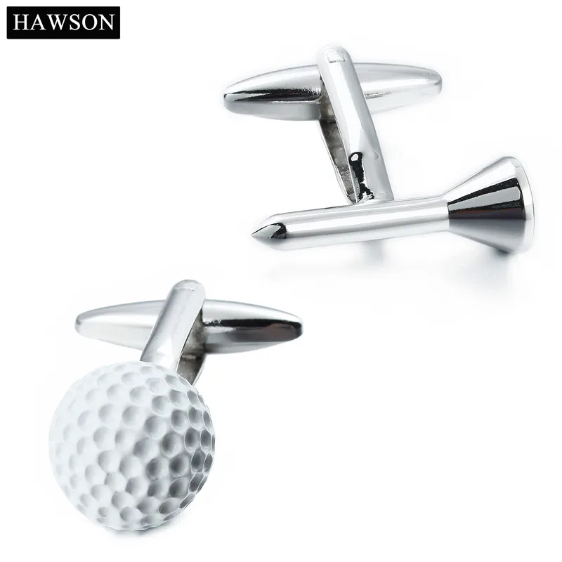Free Shipping Sporty Golf Cuff links for Men Cloth Jewelry Round Ball Cufflinks Cuff for Mensin