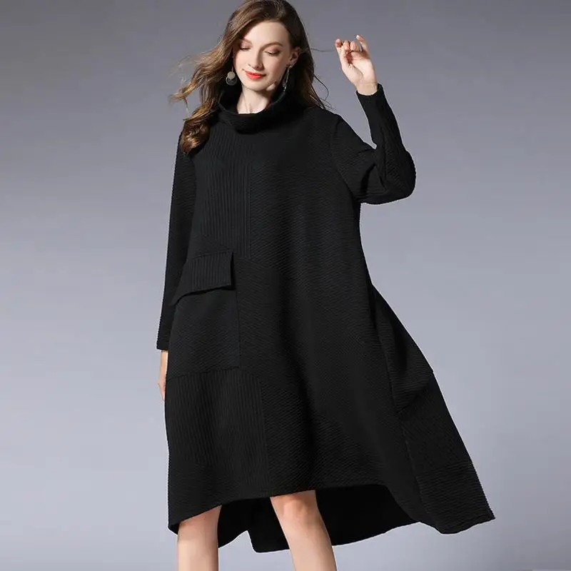 

Women Plus Size Winter Bottoming Dress Thickening Loose Knitting Skirt Solid Color Pregnancy Clothes Maternity Dresses