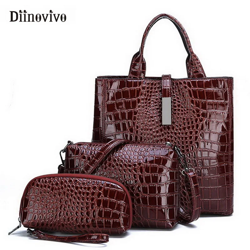 DIINOVIVO новые модные кожаные сумки 3 комплекта Женская сумочка роскошная Большая
