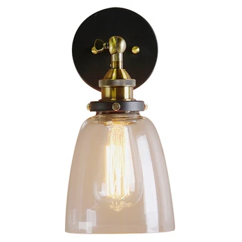 

Industrial Edison 1 Light Glass Shade Wall Mount Fixture Home Bedroom Wall Sconce Lamp Fixture