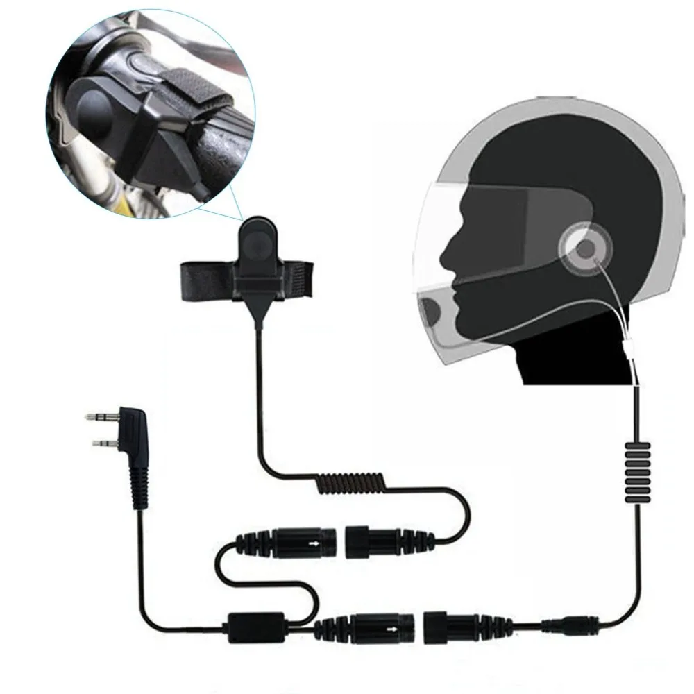 

2 PIN Helmet Portable Motorcycle Race Contact Headset Earpiece For Kenwood Baofeng Wallie Talkie Two Way Radio