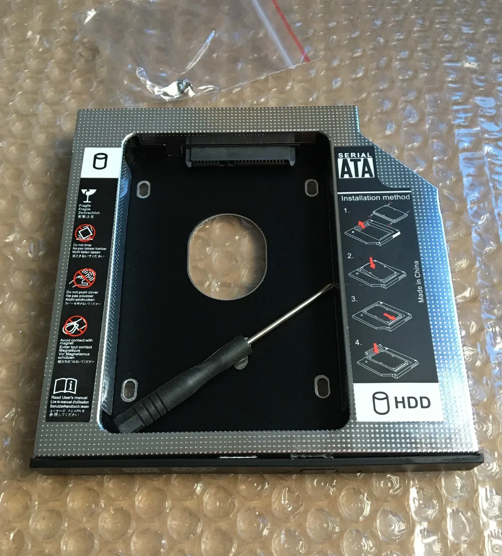 

New 2nd HDD Caddy 12.7mm SATA 2.5'' SSD Hard Drive Case for Toshiba Satellite L 730 L735 L750 L755