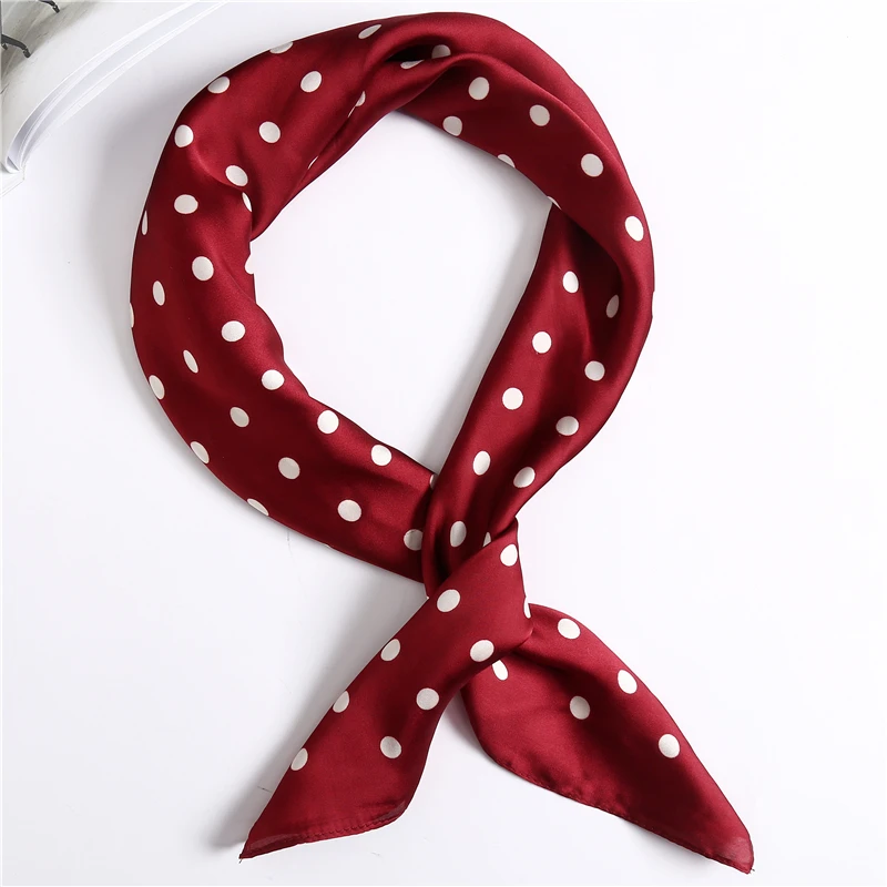 

2018 women fashion Dot small neck scarves silk scarf square hair scarf foulard bandana elegant lady office