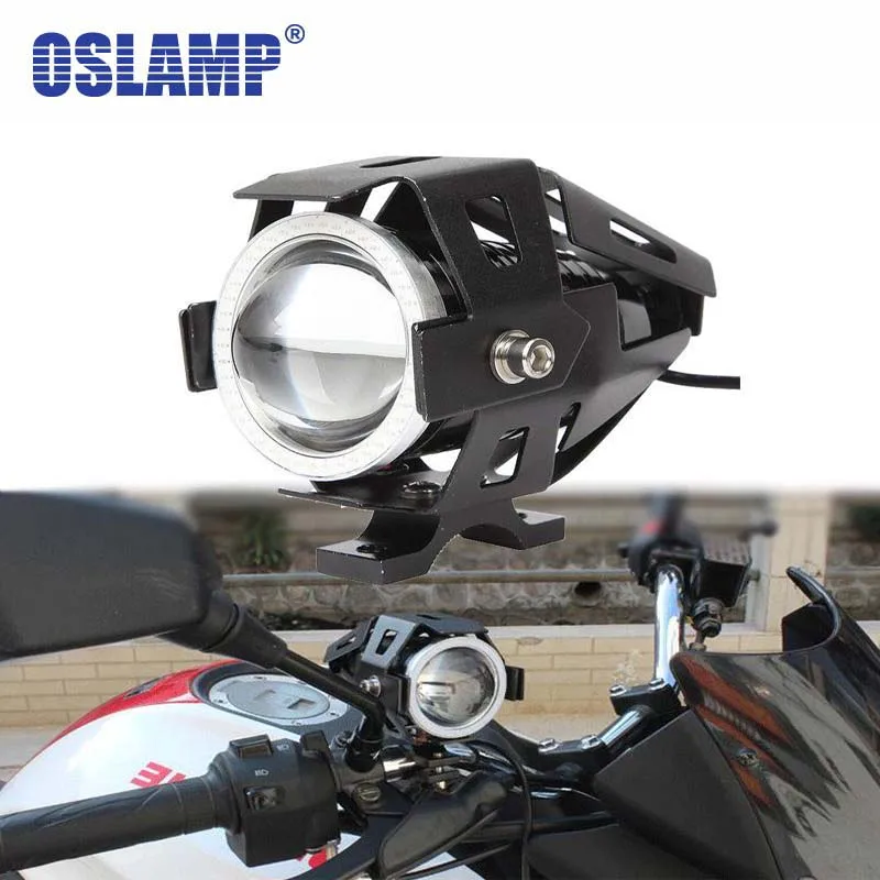 

Oslamp 125W U7 Work Light Motorcycle Flash Headlight Red Blue LED Headlight Laser Angel Eyes Strobe Lamp Driving Fog Spot Lamp