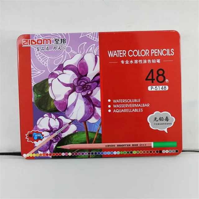 48 Color Secret Garden Coloring Pens Iron Box Watercolor Pencils Pencil Drawing Colouring Graffiti Pen