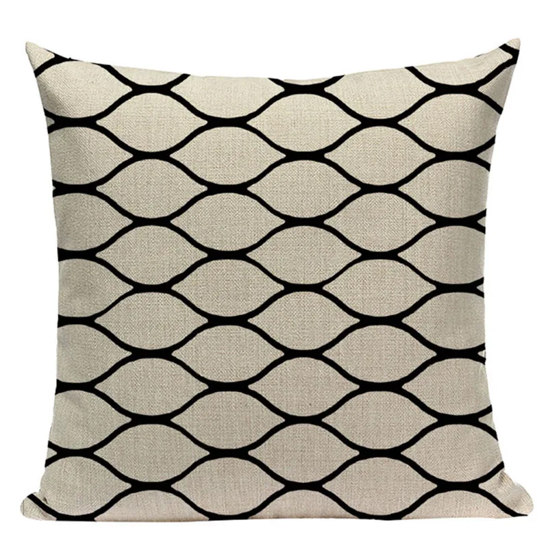 Декоративные наволочки для подушек с геометрическим рисунком, модные льняные наволочки в черно-белую полоску, квадратный диван-кровать, наволочка с принтом на заказ