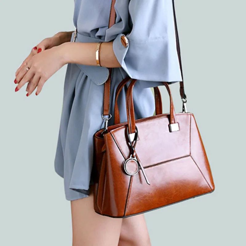 

High Quality Women's Cowhide Leather Messenger Shoulder Cross Body Bag Casual Business Pack Fashion Tote HandBag
