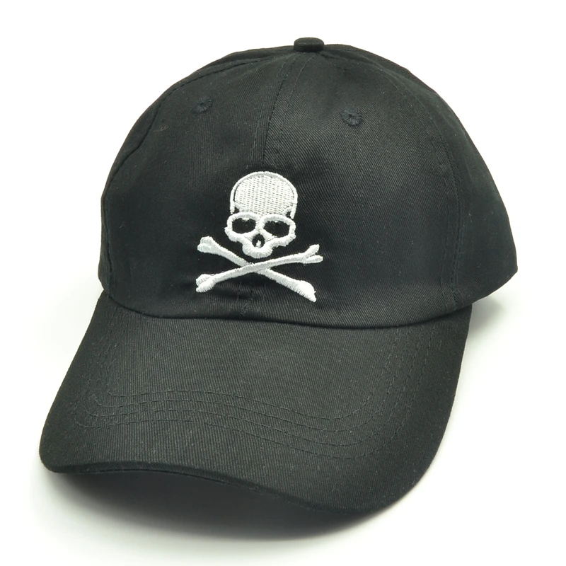 Брендовая модная бейсбольная Кепка с вышивкой черепа знак опасности хип-хоп шляпа Весенняя Мужская и женская хлопковая спортивная черная бейсболка Bone