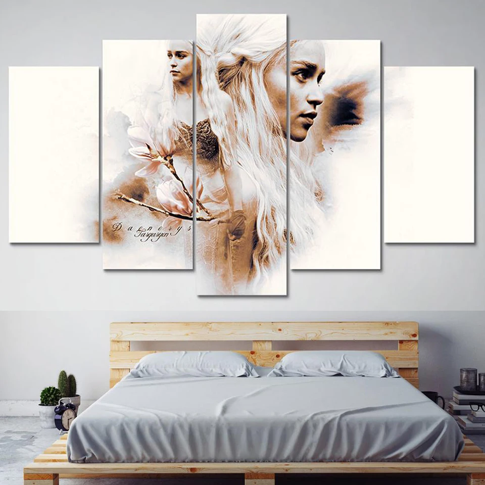 

Living Room HD Printed Painting Art Pictures 5 Panel Game Of Thrones Girl Characters Modern Wall Home Decoration Posters Frame