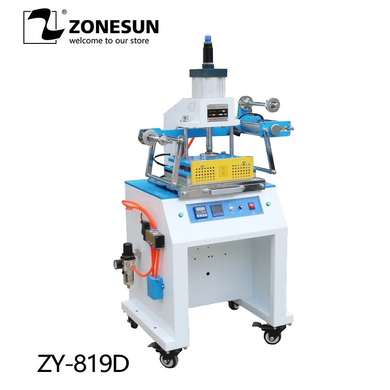 ZONESUN  Hot Foil Stamping Machine Manual Bronzing Machine With Working Table for PVC Card leather and paper Wallet bag