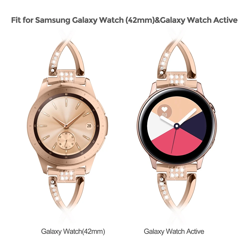 Женские Стразы, ремешок для samsung Galaxy Watch 42 мм, сменные умные часы, полосы для samsung Watch Galaxy Active 20 мм