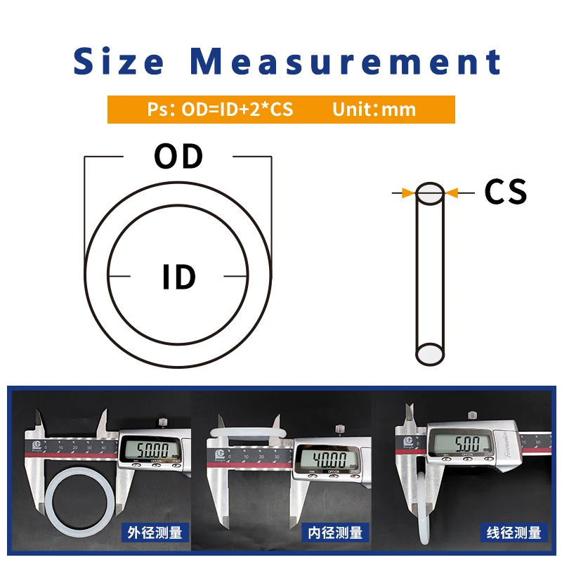 Rubber O Rings Sealing Gasket Rubber Washers CS3/3.5/5mm VMQ Silicon Rubber Cross Section