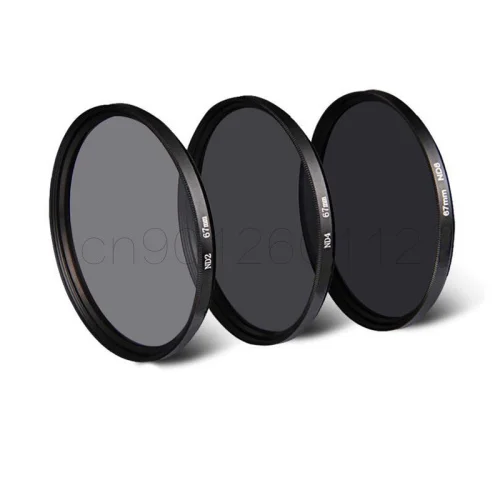 

3pcs ND Filter Neutral Density ND2 ND4 ND8 Filtors 30 37 40.5 43mm 46mm 49MM 52MM 55MM 58MM 62MM 67MM 72MM 77MM For DSLR camera