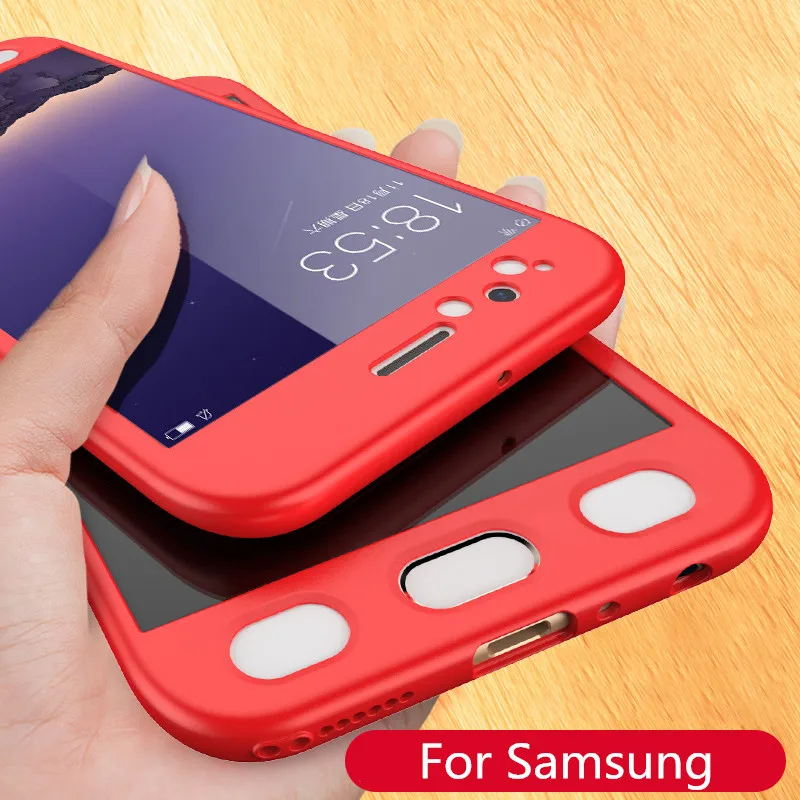 

360 Degree Case for Samsung S10 A7 A6 A8 Plus 2018 S8 S9 S7 edge Note 8 9 Full Body Soft TPU Cover A3 A5 A7 2017 A720 A750 J7Pro