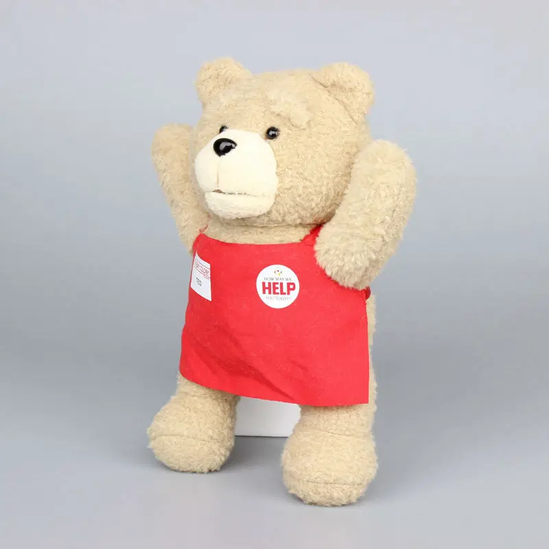 Плюшевый мишка Тед 20-25 см с Красной тканью, Детская плюшевая игрушка Тед, мягкие животные, детский подарок