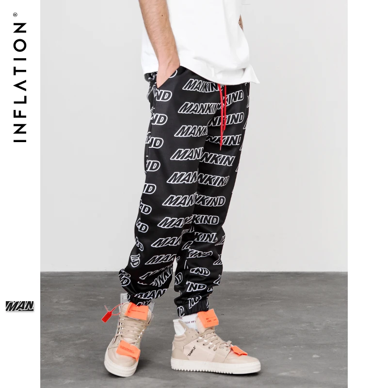 التضخم إلكتروني مطبوعة مطاطا الخصر السراويل الترنك أزياء رجالي ركض Sweatpants الشارع الشهير الهيب هوب السراويل 8846 W