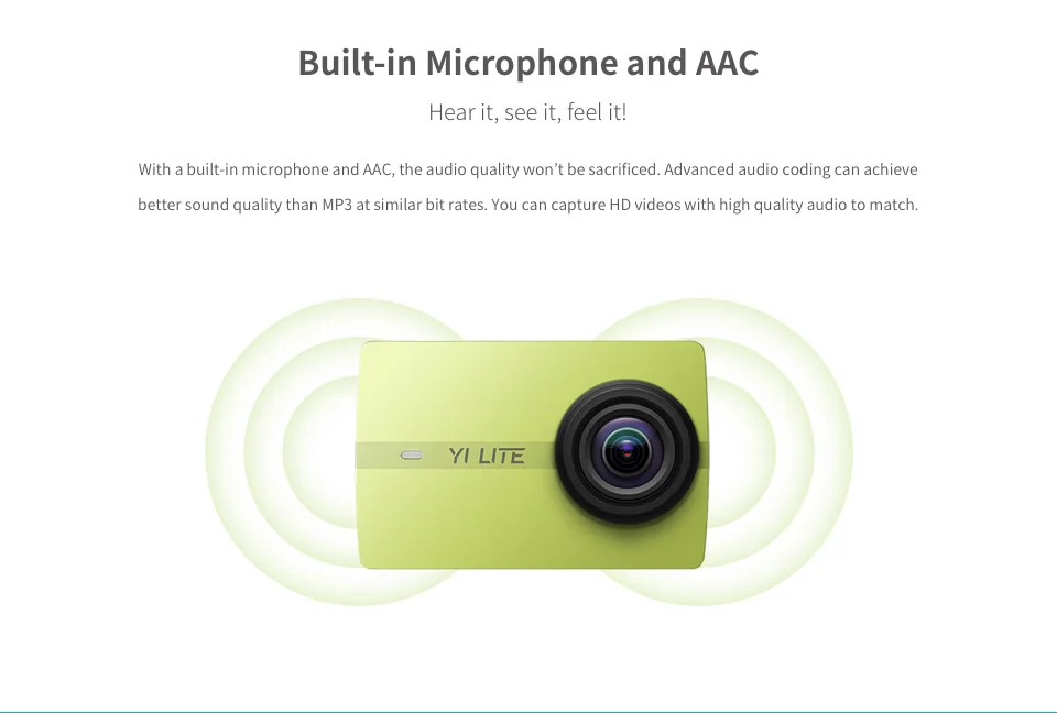 YI LITE ACTION CAMERA 16MP REAL 4K SPORTS ACTION CAMERA WITH BUILT IN WIFI 2 INCH 13
