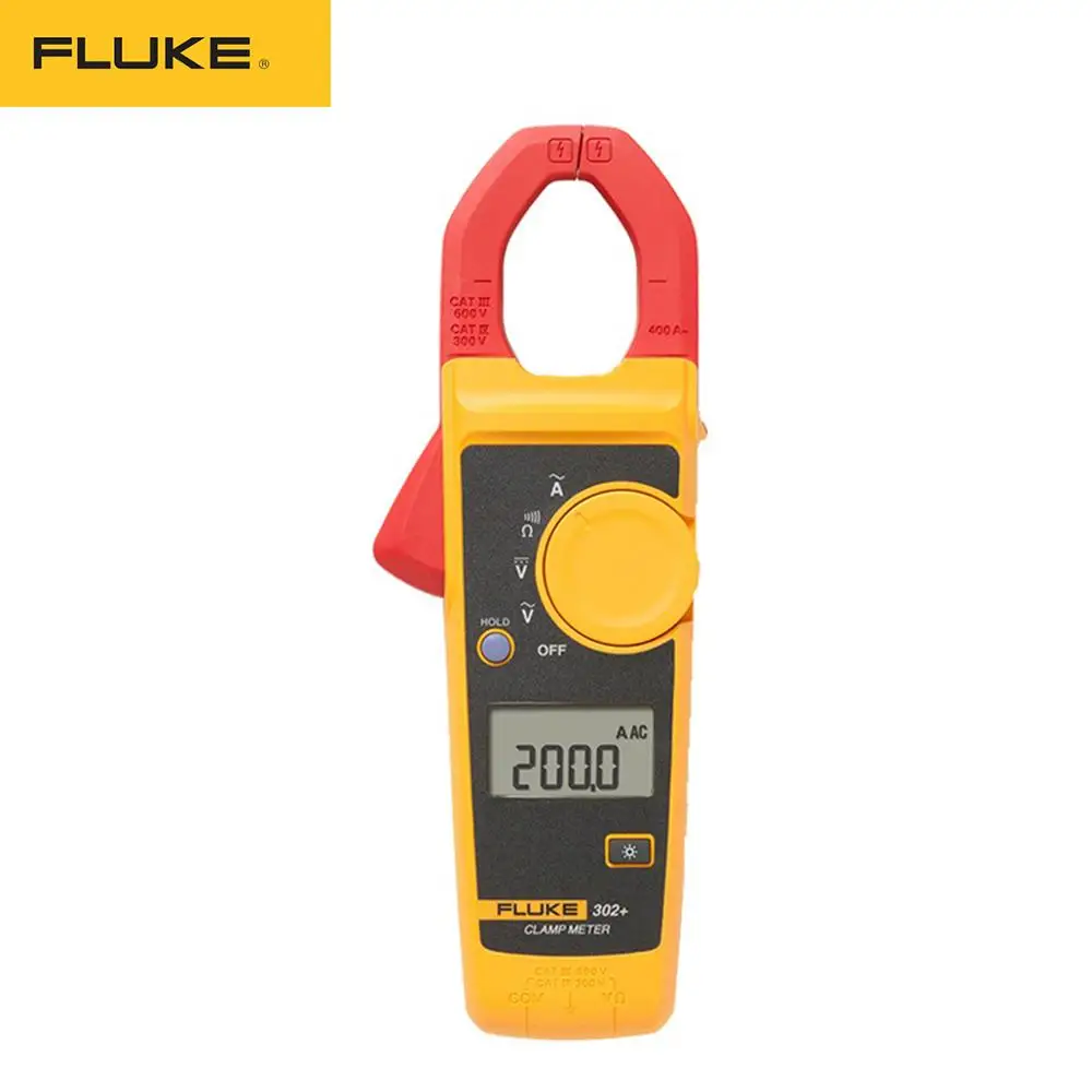 Fluke 302+ цифровой токовый клещи Амперметр тестер сопротивления переменного тока amperimetric зажим мультиметр Ампер