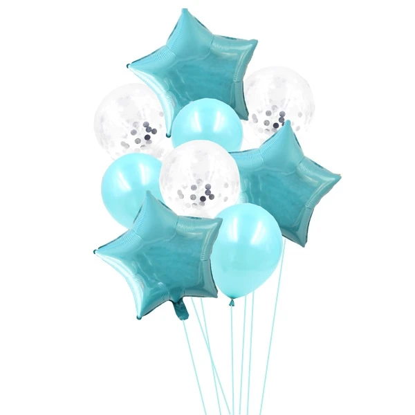 9 шт., 12 дюймов и 18 дюймов, креативный, много воздушных шаров, гелиевый воздушный шар "Конфетти", украшение для свадьбы, праздника, дня рождения, вечеринок - Цвет: TF Star Confetti