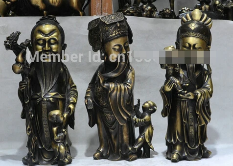 Free Shipping 21 Chinese Bronze 3 Longevity Fu Lu Shou Life Free Shipping 21 Chinese Bronze 3 Longevity Fu Lu Shou Life Wealth Good Luck Statue Set In Statues Sculptures From Home Garden On Aliexpress
