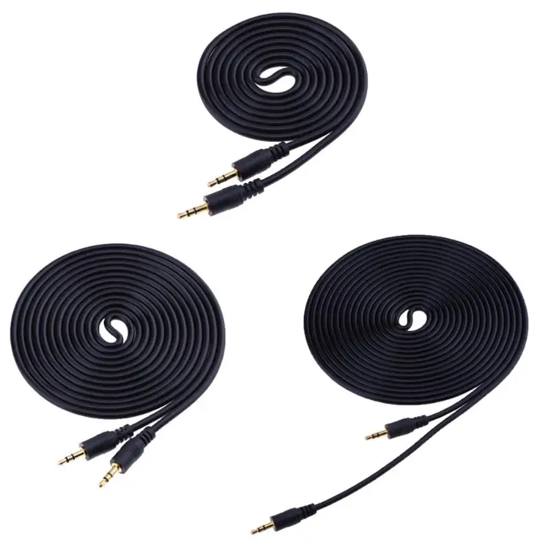 1.5m/3m/5m Male to Male Audio Extension Cable Gold Plated AUX Cables