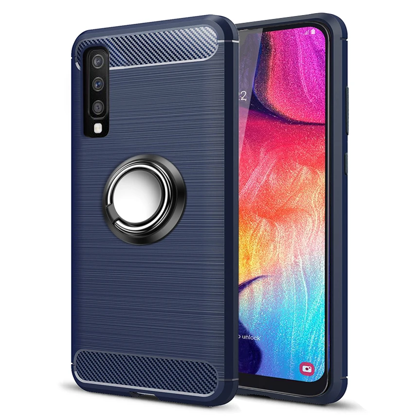 

Armor Ring Case For Samsung Galaxy A50 case Magnetic Car Hold Shockproof Soft Bumper Phone Cover For Samsung Galaxy A50 Case