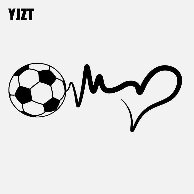 YJZT 16 4 см * 6 Модный Спорт футбольный мяч Heartbeat Виниловая наклейка для мотоцикла