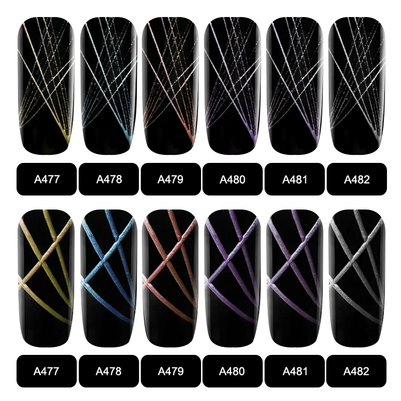 روزاليند الهجين الورنيش مسمار الفن 5 مللي المعادن العنكبوت vernis هلام الأشعة فوق البنفسجية Lak تصميم خط الرسم اللوحة التمهيدي الحرير العنكبوت ه...