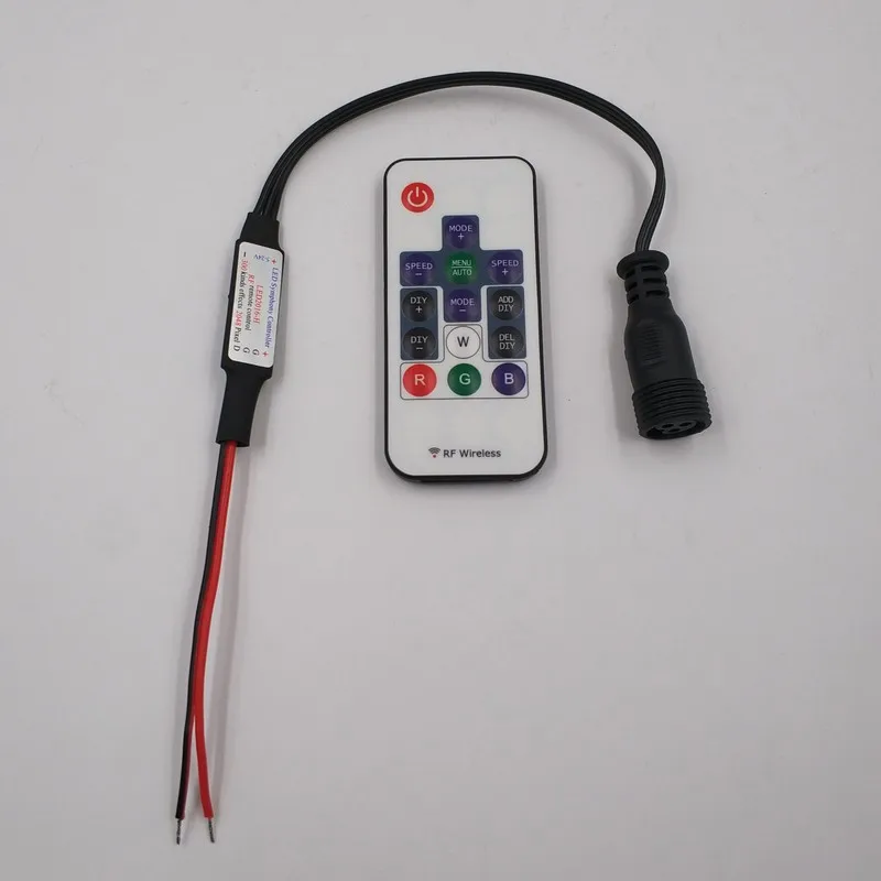 

ETOP Mini RF wireless LED pixel controller DC5V-24V Test Controller with 13.5mm Female connector,2048 pixels controlled max