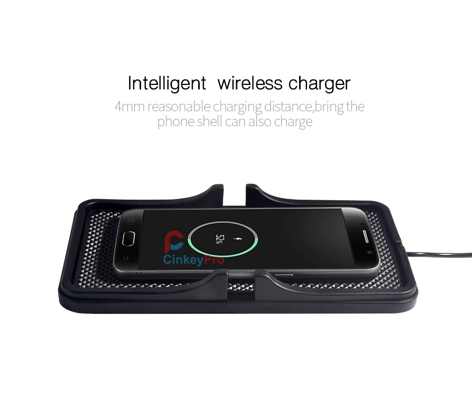 CinkeyPro Беспроводной автомобиля Зарядное устройство для iPhone 8 10 X samsung S6 S7 S8 автомобиля-Зарядное устройство Держатель зарядки стенд подставка для мобильного телефона