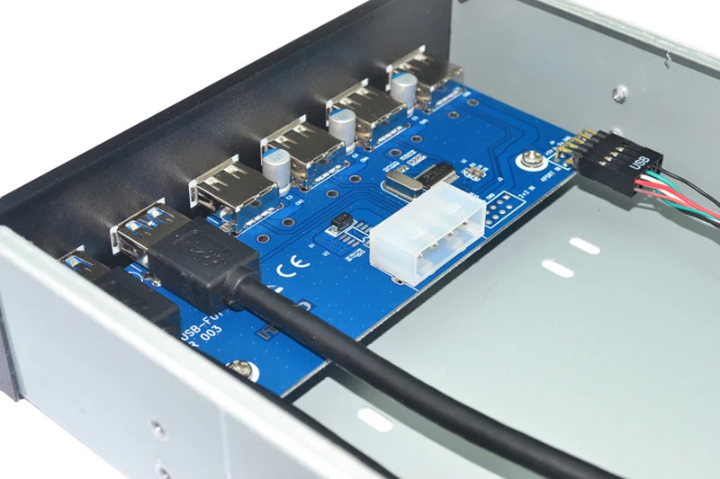 لسطح المكتب USB3.0 البصرية محرك الجبهة لوحة 5.25 بوصة USB HUB 9PIN 19PIN إلى 4 منافذ USB2.0 + 2 منافذ USB 3.0 للكمبيوتر مرن خليج صينية