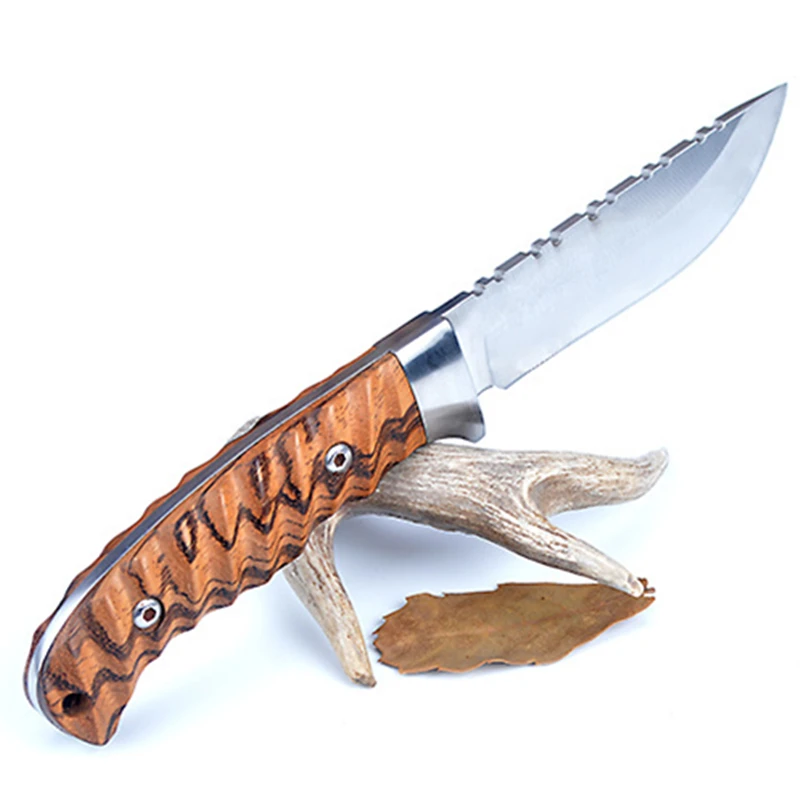 Лучший Karambit 420C фиксированный нож прямой ручной Кованый охотничий нож 57HRC деревянная ручка Походный тактический для выживания Ножи