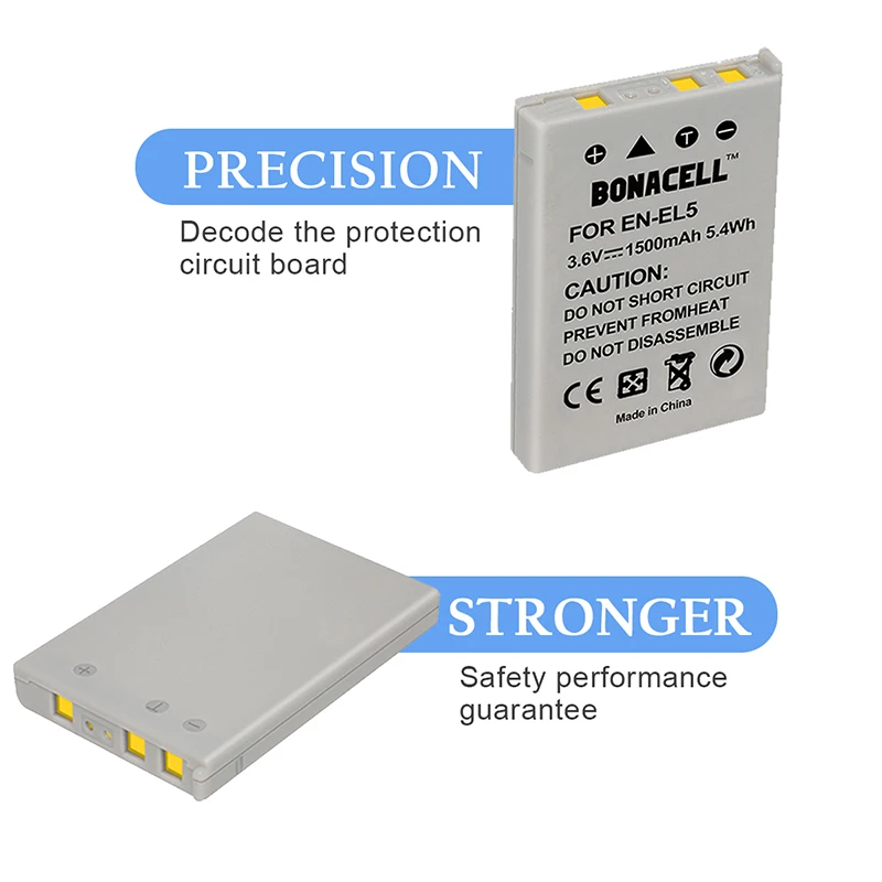 Bonacell 1500 мА/ч, EN-EL5 цифровой Камера Батарея+ Зарядное устройство для цифровой камеры Nikon Coolpix P4 P80 P90 P100 P500 P510 P520 P530 P5000 P5100 5200