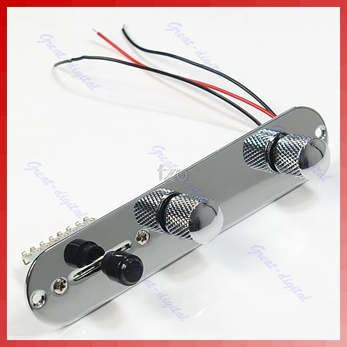 

NewM89 Chrome Prewired Control Plate 3 Way Switch Guitar yhq