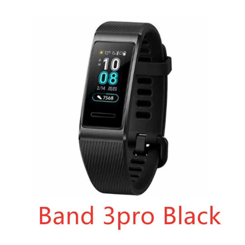 Huawei Band 3 Band 3Pro Smart band gps металлическая рамка Amoled полноцветный дисплей сенсорный экран Датчик сердечного ритма датчик сна - Цвет: Band 3 pro black