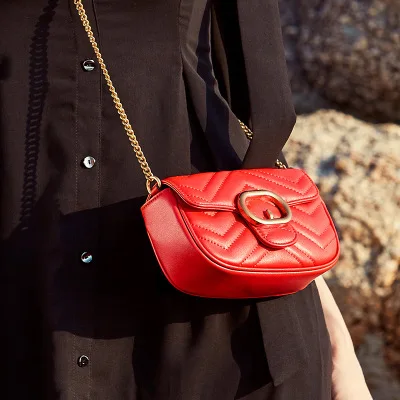 Summer new leather handbags small fragrance chain bag small bag shoulder bag wild Messenger bag
