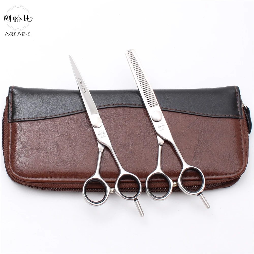 ножницы для парикмахера 5'' 5.5'' 6'' Japan 440C AQIABI филировочные стрижки волос